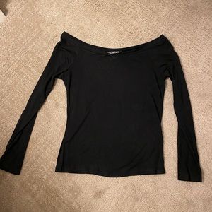 Black off the shoulder shirt